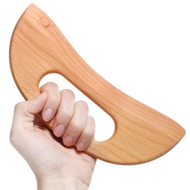 Body Gua Sha Tool, Wooden Cellulite Massager Natural Wooden Handle Gua Sha Board Lymphatic Drainage Massager for Anti Cellulite Relieve Muscle Fatigue (1Pcs)