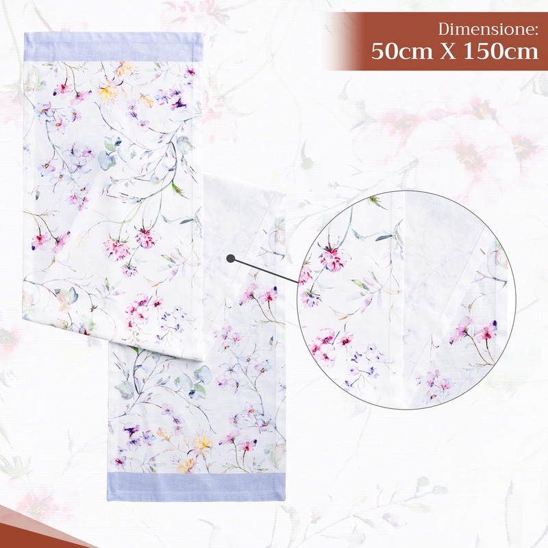 Maison d' Hermine Table Runner, 100% Cotton, Decorative Washable Easter