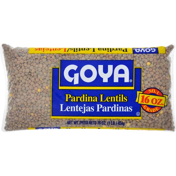 Goya Foods Pardina Lentils, Dry, 16 Ounce (Pack of 24)
