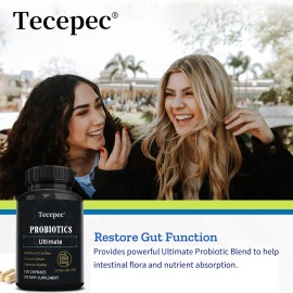 Tecepec Probiotic Capsules Balance Intestinal Flora Gas Pain Energy Boosting Immune US