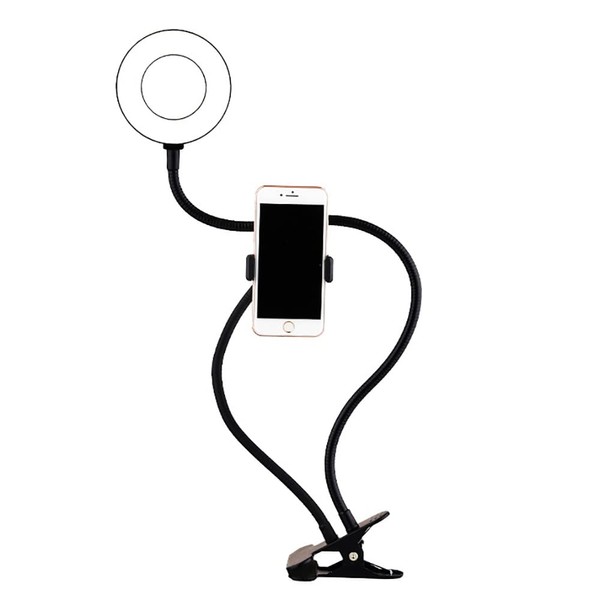 WE LED Ringlicht mit Universal-Telefonhalterung und Clip zum Aufhängen, 3