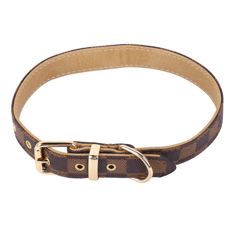 Dog Collar Durable Soft Stylish Plaid Pattern Dog Collar Adjustable