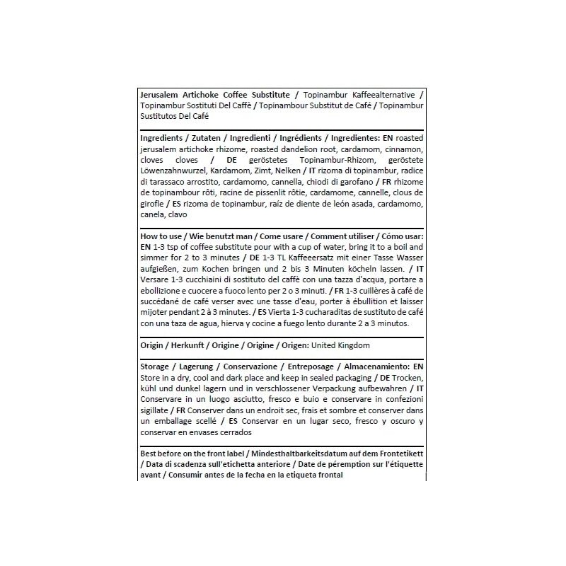 Herba Organica - Jerusalem Artichoke Coffee Substitute (100g)