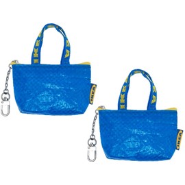 IKEA GLOBAL Key & Coin Purse KNOLIG Bag Small Blue with One Zipper Bag (2 set)