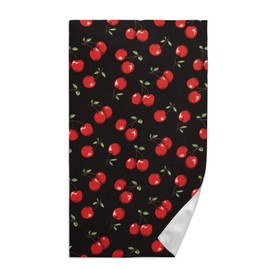 Dujiea Black Sweet Cherry Kitchen Dish Towel Soft Highly Absorbent Hand Towel Home Decorative Multipurpose for Bathroom Hotel Gym and Spa 15 X 27 Inches
