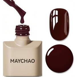 MAYCHAO- Esmalte de uñas en gel de 15 ml, 1 pieza, esmalte de uñas de color rojo cereza intenso, esmalte de uñas en gel UV LED, para decoración de