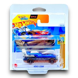 Hot Wheels Hover Storm (Blue, Black & Brown) 7/10 HW Dirt - 2024-223/250 (Short Card) - includes a KLAS Car Keeper Protector Case - HTB29