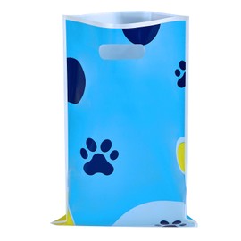Yzzhaoo 30Pcs Blue Dog Paw Party Favors Bags, Cartoon Dog Goodie Bag with Handles for Birthday Party Theme Candy Treat Cookie Bags
