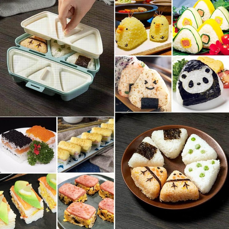 Triangle Onigiri Mold – 6 Cavity Onigiri Rice Ball Press,