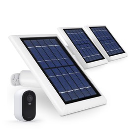 Wasserstein Solar Panel Compatible with Arlo Essential 2K Outdoor Security Camera (2nd Gen) / XL (2nd Gen) & Essential Spotlight (Camera NOT Included) - (3-Pack, White)