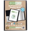 eco-eco A4 Size 50% Recycled 40 Pocket Black Presentation Display
