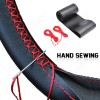 CHUSYYRAY Black 14" 38cm Genuine Leather Thread DIY Car Steering