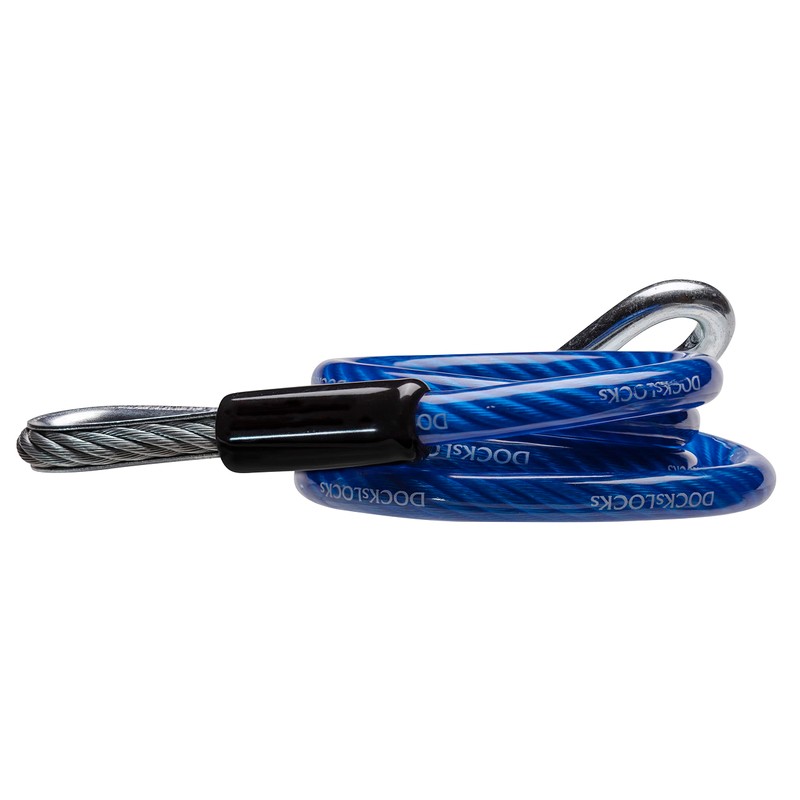DocksLocks Trailer Safety Towing Cables, Self Coiling Weatherproof Vinyl Coated