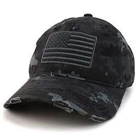 Armycrew USA American Flag Patch Embroidered Vintage Distressed Baseball Cap - NTG