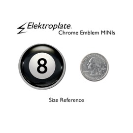 Elektroplate 2 Mini 8-Ball OEM Chrome Emblems for Motorcycles, Watercrafts, and Decorations | Universal Fit at 1.6" x 1.6" | Weatherproof | 2-Pack