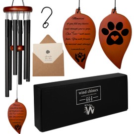 WindsPlay Pet Memorial Wind Chimes For Dogs - 32.5" Pet Remembrance Wind Chime - Dog Memorial Gifts For Loss Of Dog - Prime Bereavement Gift Idea For Loss Of Cat Sympathy Gift - Bereavement Gifts Dogs