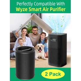 XHT AIRFIL Formaldehyde Replacement Filters Compatible with Wyze Smart Air Purifier, Integrated Premium Filter with Activated Carbon and Pre-Filter, VOC, Premium Filter, 2-Pack