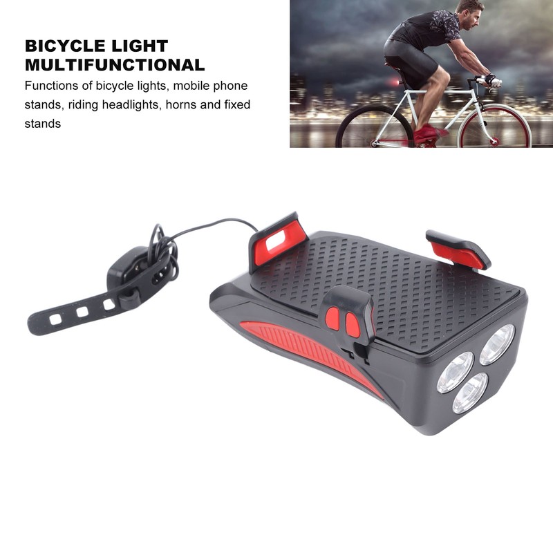 Bicycle Light Multifunctional Bike Phone Stand Headlight Speakers Kit for