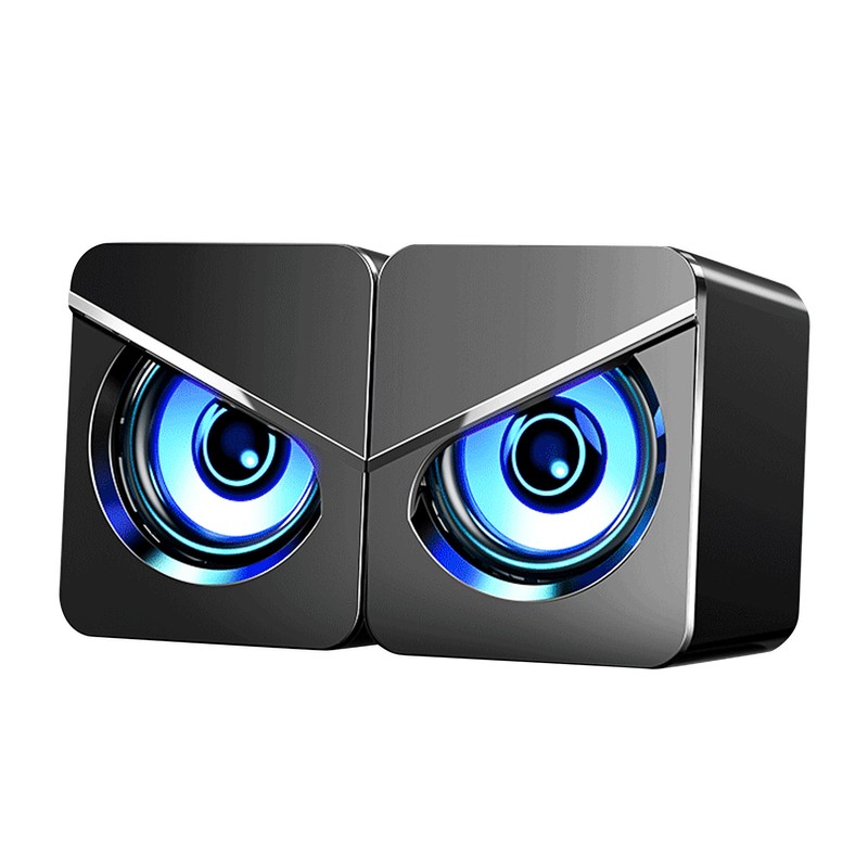 1 Pair Desktop Computer Speaker Multifunction Stylish Strong Bass 4D