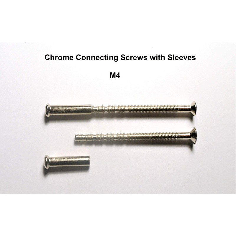 FixitFlo M4 Connecting Screws Chrome with Sleeves M4 x 60mm