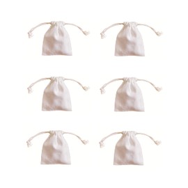 NUTFORD Premium Quality 10Oz Canvas Drawstring Pouch Purse for Multipurpose Storage, Blank No Pattern Suitable for DIY (Small-Six-Pack)