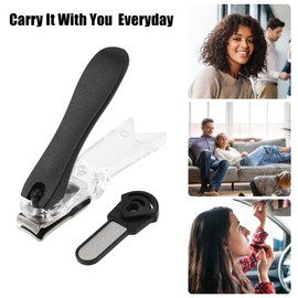 VOCOSTE Nail Clippers Portable Stainless Steel Nail Clippers for Nail Care 1 Piece Black
