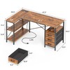 Huuger L Shaped Desk with Power Outlets, Computer Desk with