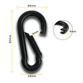 OULVLIFE Carabiner Heavy Duty Steel Spring Clip for Outdoor Camping Hiking Hammock Swing (Not Suitable for Rock Climbing) (50, 10)