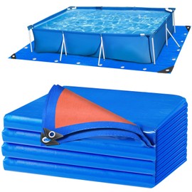 RGJ 24 x 12 Ft Pool Liner Pad for Above Ground Pools, Thickened Pool Mat Tarp for Under Pool, Dual-Color Pool Ground Pad Cloth Floor Mat for Pool Bottom, Puncture Protection & Extend Liner Life