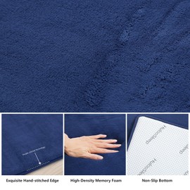 Memory Foam Baby Play Mat for Playpen,Thick&Large Crawling Mat for Floor,Soft Velvet Tummy Time Mat for Kids,Toddlers,Infants,Non Slip Baby Floor Play Mat for Nursery&Playroom(59"×79"×0.8",Dark Blue)