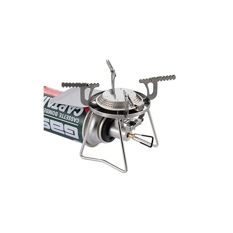 キャプテンスタッグ(CAPTAIN STAG) シングルバーナー カセットガスバーナーコンロ CB缶 圧電点火装置付 収納ケース付 シルバー トレッカー UF-0026