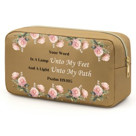 Christian Faith Bible Verse Gifts Cosmetic Bag Christian Gifts for Women Religious Gifts for Women Makeup Bag Birthday Gifts for Mom, Grandma, Sister, Friend, Coworker, Women