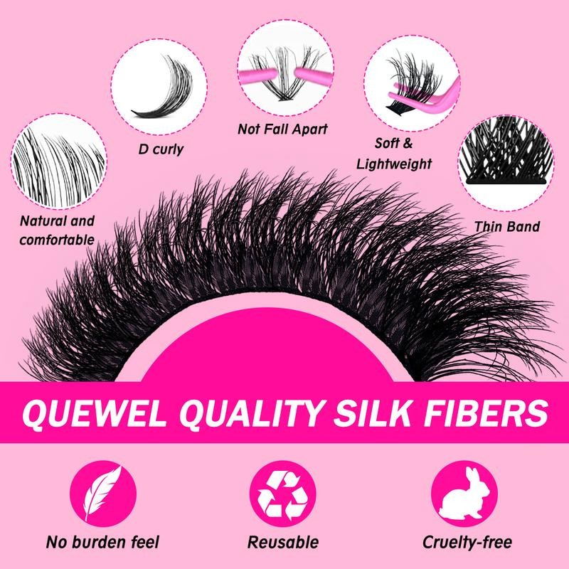 PURELEOR Lash Clusters Kit Fluffy 50D 80D 100D 150D Individual