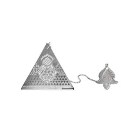 Loose Leaf Tea Steeper Tea Infuser For Loose Leaf Tea Ball Tea Strainers For Loose Tea Unique Pyramid Triangle Tea Infuser Stainless Steel Loose Leaf Tea Ball Infuser (Key of Heart - Silver)