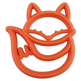Itzy Ritzy Silicone Baby Teether – BPA-Free Infant Teether with Easy-to-Hold Design and Textured Back Side to Massage and Soothe Sore, Swollen Gums, Fox