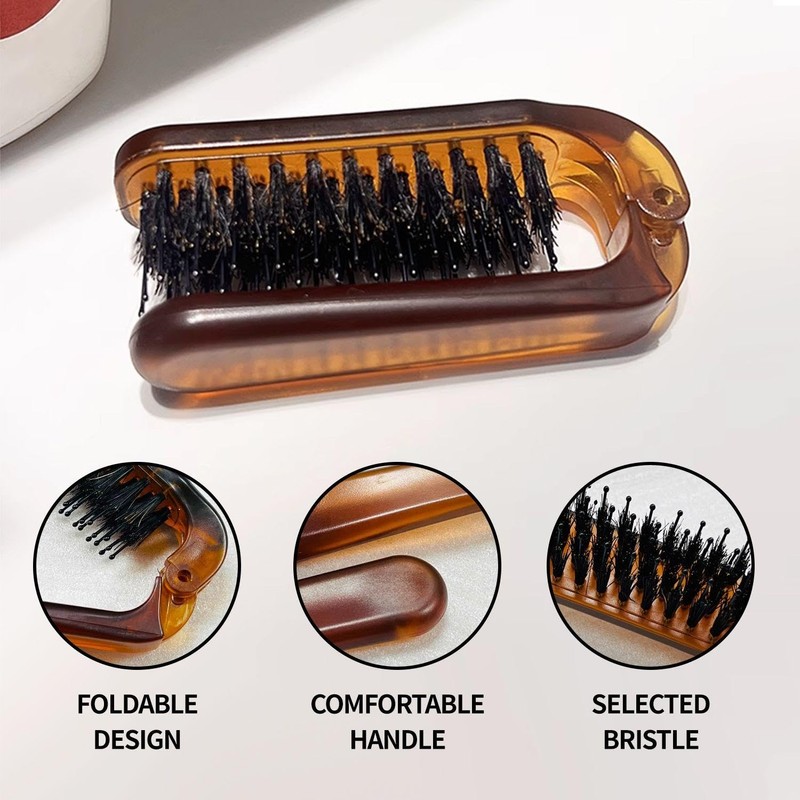 2 Piece Folding Comb, Portable Travel Brush, Unisex, Folding Massage