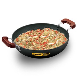 Hawkins Futura Hard Anodised Flat Bottom Deep-Fry Pan36Cm Black