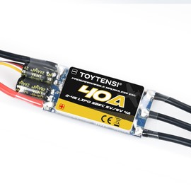 TOYTENSI 40A 2-4S RC Brushless Motor ESC for RC Plane Airplane with SBEC 5V/6V 4A