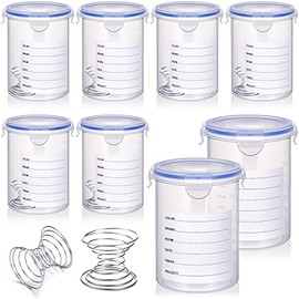 8 Sets Paint Container with Stainless Steel Mixing Ball Touch up Paint Cups Storage Cups with Lids Paint Storage Containers Airtight Paint Container for Repainting Leftover Paint, 1000ml