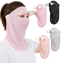 SATPULOT Sun Protection Face Cover, Yakenu Cool Sunburn Prevention, Anti-Breath, Mask, Face Mask, Paisley Hat, UV Protection, Outdoor Sports, Biking, Camping, Golf, 1 Piece, Breathable sunscreen pink