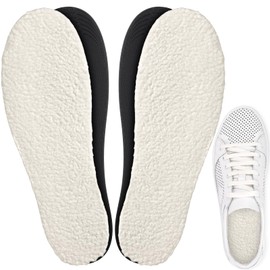 Velmitten 3 Pairs Wool Shoe Insoles for Cold Weather Fluffy Fleece Shoes Insert Liner Inner Unisex No Show Socks All Size Warm Imitation Wool Insoles