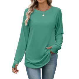 Zeagoo Long Shirts For Women Womens Tshirts Sweaters For Women Tunics Or Tops To Wear With Leggings Green