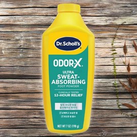 Dr. Scholl Foot Health Foot Powder ODOR-X Sweat Absorbing Foot Powder 1 pc. / 닥터숄 발건강 풋파우더 ODOR-X 땀 흡수 풋 파우더 1개 1개입