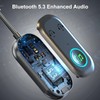 Bluetooth 5.2 Transmitter Receiver, Long Playtime, Dual Connection, 10m Range,