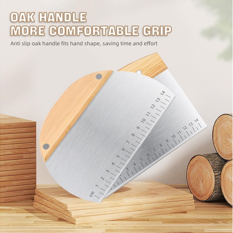 Generic Dough Scraper Cutter, 2Pcs Pizza Cutter, Stainless Steel Dough
