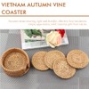 Rattan Coasters Set of 6pcs Handmade Woven Cup Coasters with