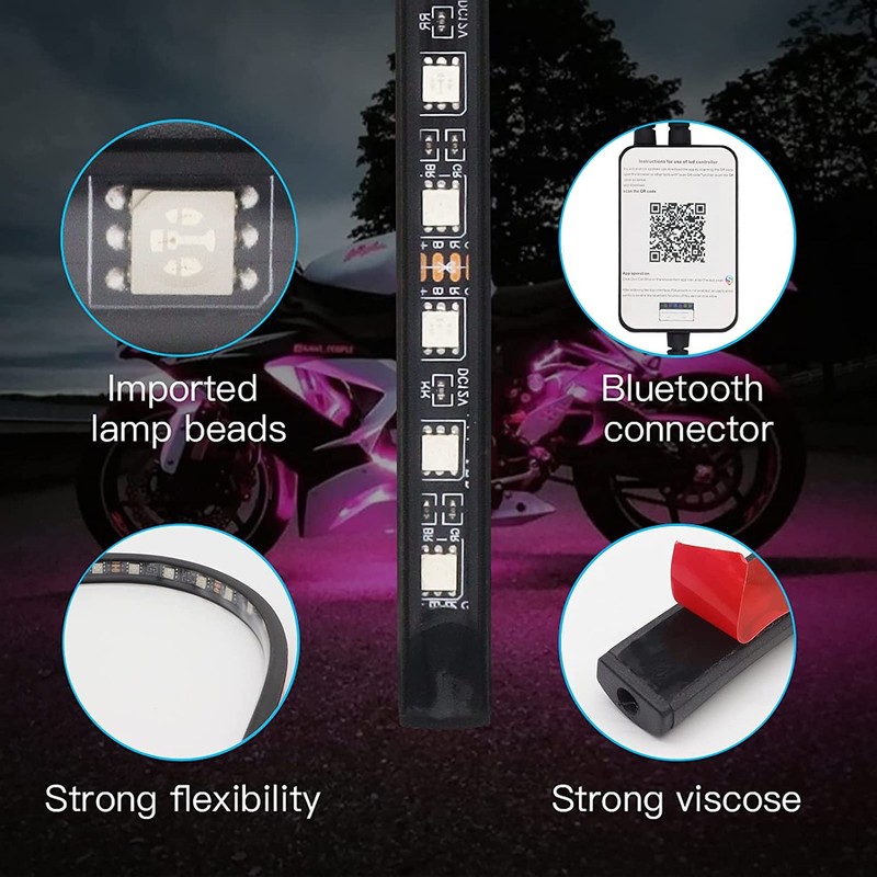 YUGUANG 4Pcs Underglow Kit for Car, APP Control Multicolor Car