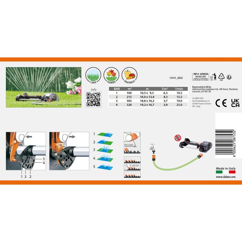 Claber Square Sprinkler Compact 20 AquaControl
