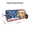 OLUSENMO Golden Retriever American Flag Makeup Bag Small Compact &