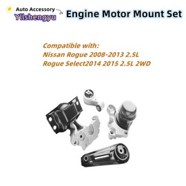 4Pcs Engine Motor Mount kit Compatible with Nissan Rogue 2008 2009 2010 2011 2012 2013 2.5L 2014 2015 Rogue Select 2.5L 2WD A7370 A7384 A4351 A4352